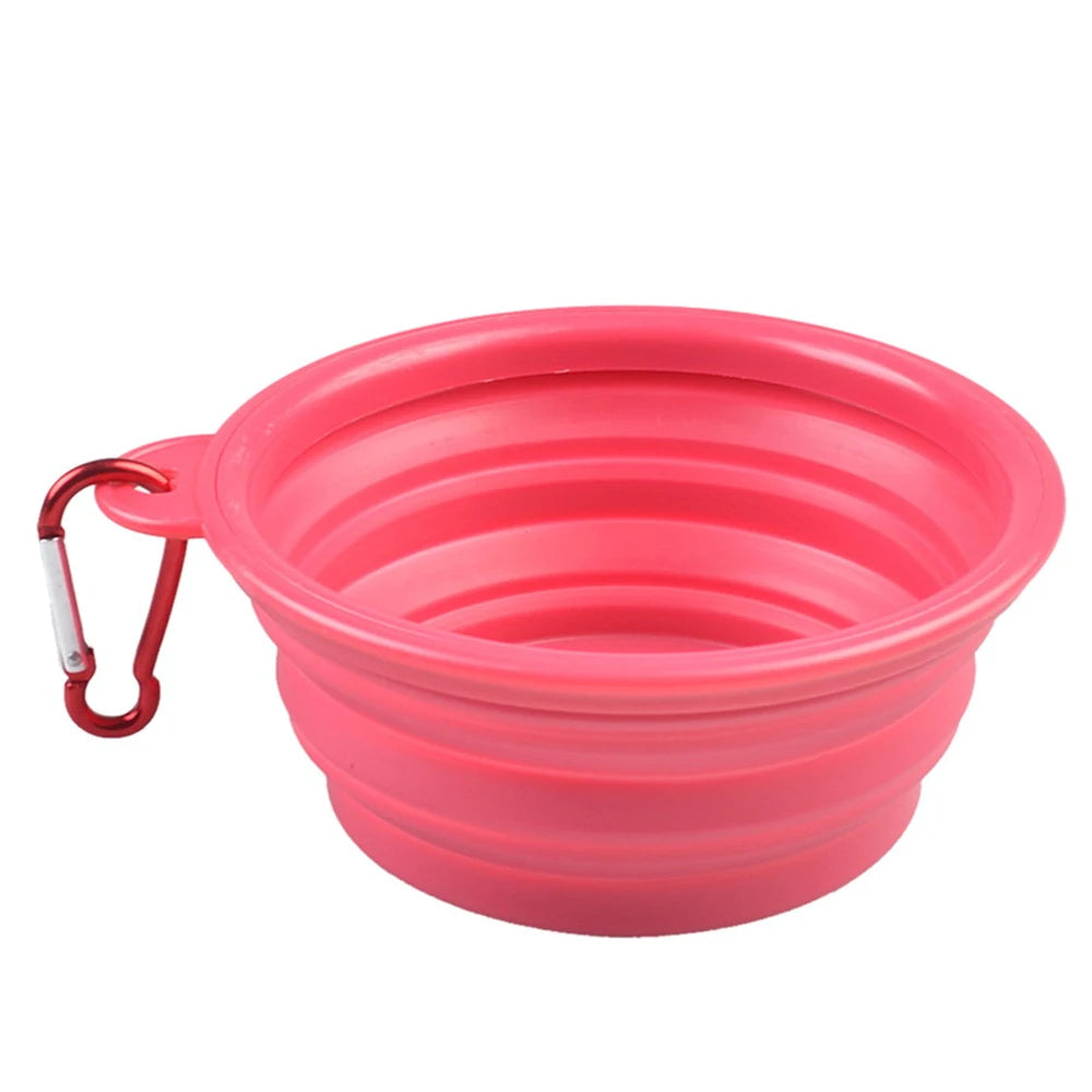 Large 1000ml Collapsible Silicone Pet Bowl Portable Outdoor Travel Dog Cat Food Container Feeder Dish Durable Plastic Puppy Bowl