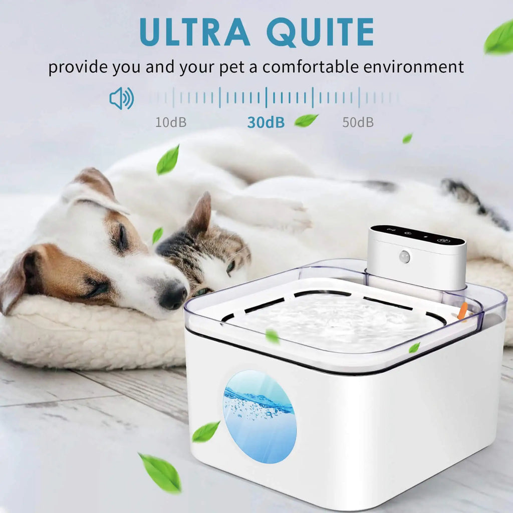 3L Wireless Cat Water Fountain 5200mah Rechargeable Smart Sensor Cordless Automatic Pet Water Fountain Cat Water Dispenser