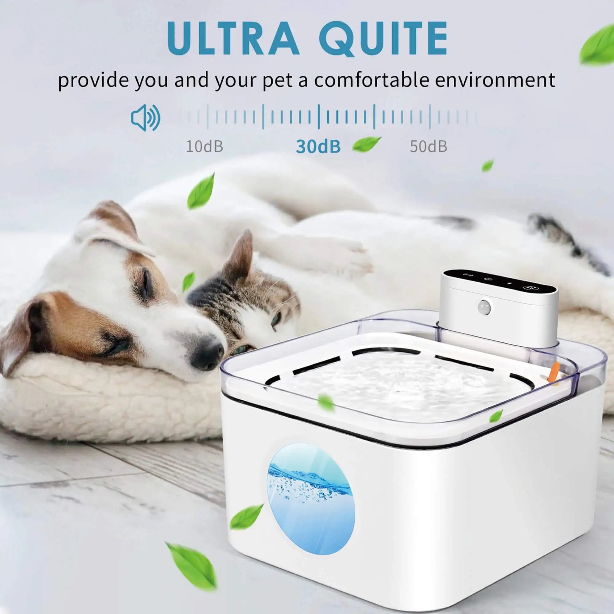 3L Wireless Cat Water Fountain 5200mah Rechargeable Smart Sensor Cordless Automatic Pet Water Fountain Cat Water Dispenser