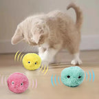 Interactive Cat Ball Smart Cat Toys Plush Electronic Pet Catnip Toy Training Kitten Touch Sounding Squeak Toy Ball Cat Supplies