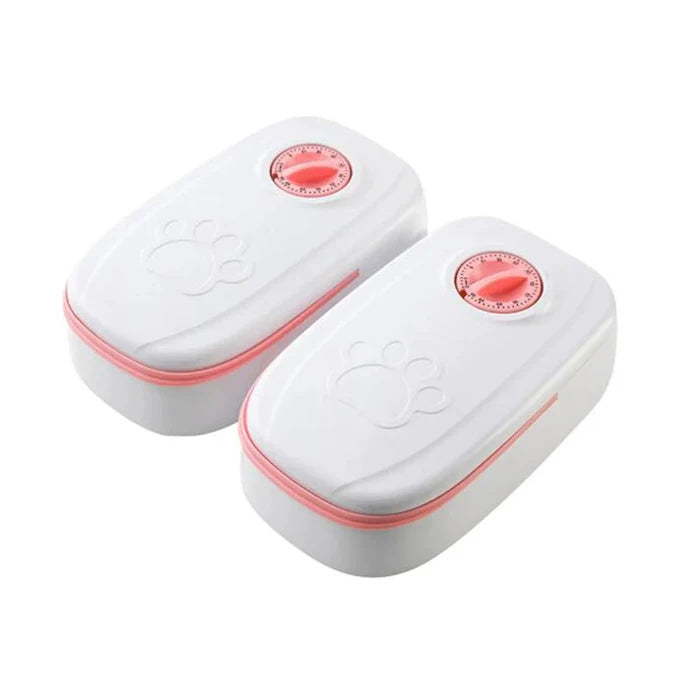 2 Meals Timed Automatic Dog Feeder Dual Bowls Smart Cat Food Dispenser Wet Dry Pet Food Dispenser Pet Feeder Cat Accessories