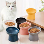 Ergonomic Ceramic Cat Bowl Angled Design for Neck Comfort Supportive Elevated Feeder Pet Dining Solution for Indoor Cats