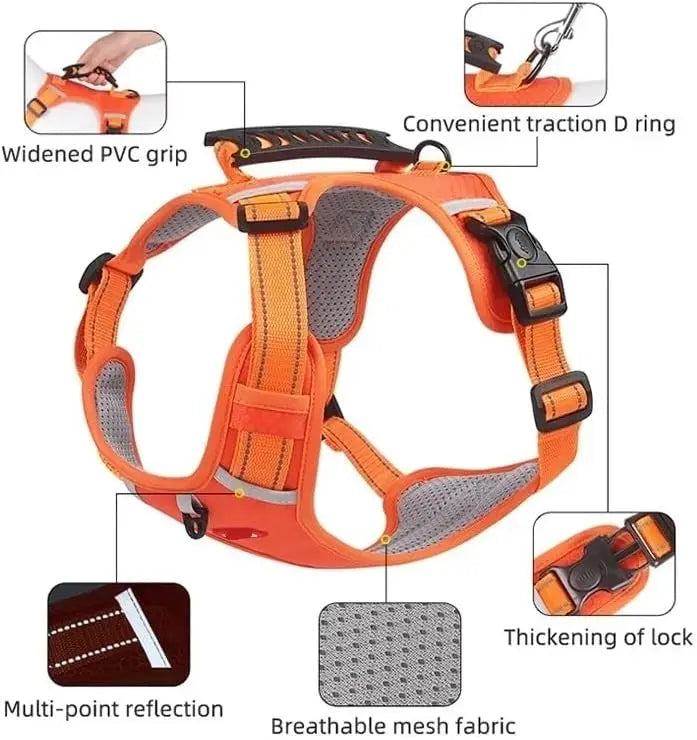 Pet Custom Dog Harness No Pull Fabric Breathable and Reflective Soft Chest Strap Vest Harness for Small Medium Large Dogs