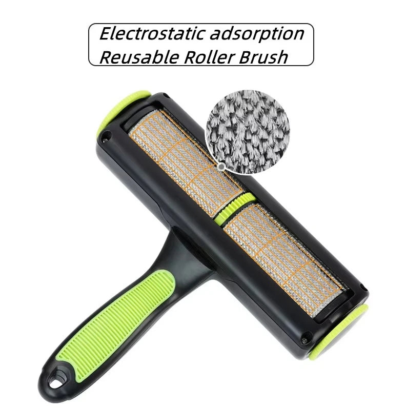 Custom LOGO Pet Roller Brush Self Cleaning Pet Hair Brush Dog Cat Double Way Pet Roller Brush Pet Hair Remover Roller
