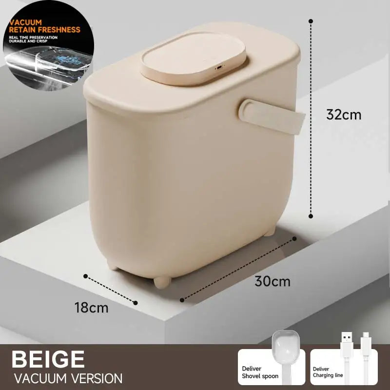 10L Intelligent Vacuum Pet Food Storage Bucket With Large Capacity Rechargeable Fresh-Keeping Sealed Container for Cat and Dog
