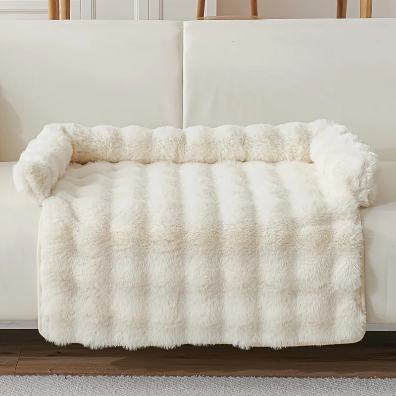Custom Winter Comfortable Pet Dog Bubble Imitation Rabbit Fur Pet Bed Thickened Warm Anti-Slip Soft Pet Pad Cat Bed Dog Bed