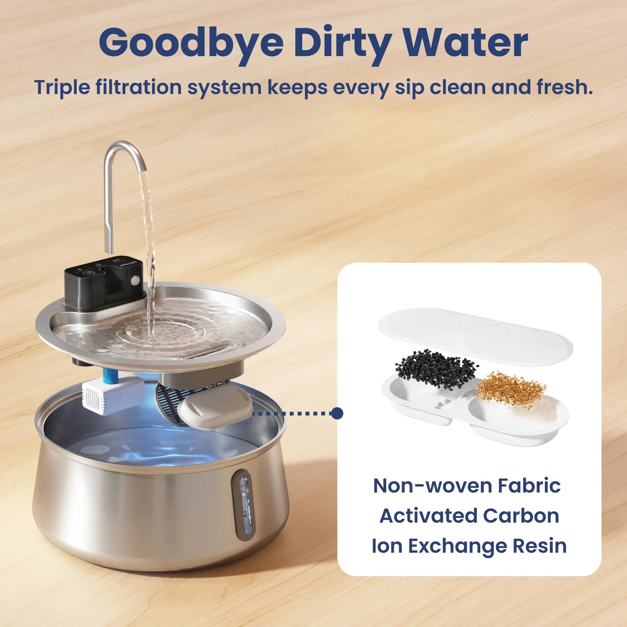 4L 4000MAh Wireless Cat Water Fountain Rechargeable Stainless Steel Battery Sensor Cat Smart Water Fountains Manufacturer