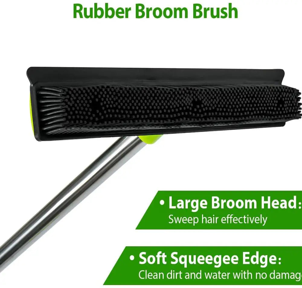 Adjustable Pet Hair Broom Stainless Steel Floor Brush Carpet Dog Hair Remover Broom Household Dog Cleaning Squeegee Long Handle
