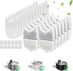 12 Pack Cat Water Fountain Filter & 12 Pump Filter Sponges Replacement, Cat Dog Pet Drinking Fountain for 135 Fl Oz/4L