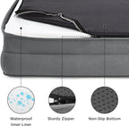 Customized LOGO Orthopedic Dog Bed for Medium Dogs Waterproof Sofa Bed Foam Pet Couch Removable Washable Cover Waterproof Lining