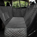 Extended Dog Car Seat Cover for Back Seat Extra Larger with Safety Belt Hard Bottom Car Back Seat Extender Dogs Fit for All Cars