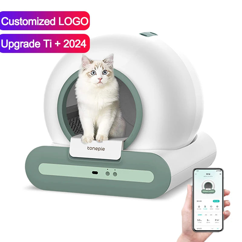 2024 Tonepie Ti+ 65L Smart Self-Cleaning Cat Litter Box Automatic APP Detachable New Cat Toilet Sandbox with Easy Clean Feature