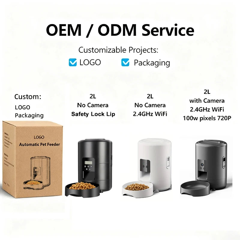 2L Durable Plastic Automatic Dog Feeder with LCD Display Portable Easy to Clean Button Control Smart Cat Feeder