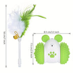 Automatic Cat Laser Toy with Feather Laser Pointer 2 in 1 Interactive Cat Toy with 2 Modes Long Lasting Battery Life USB C
