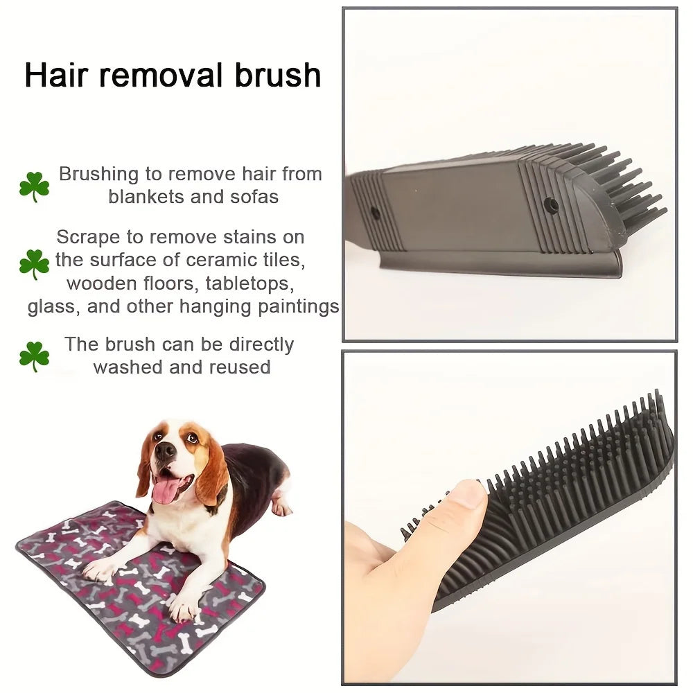Portable Flexible Plastic Pet Grooming Mitt Roller Dog Hair Remover Brush for Carpets Car Interiors Easy Portable Lint Cleaner