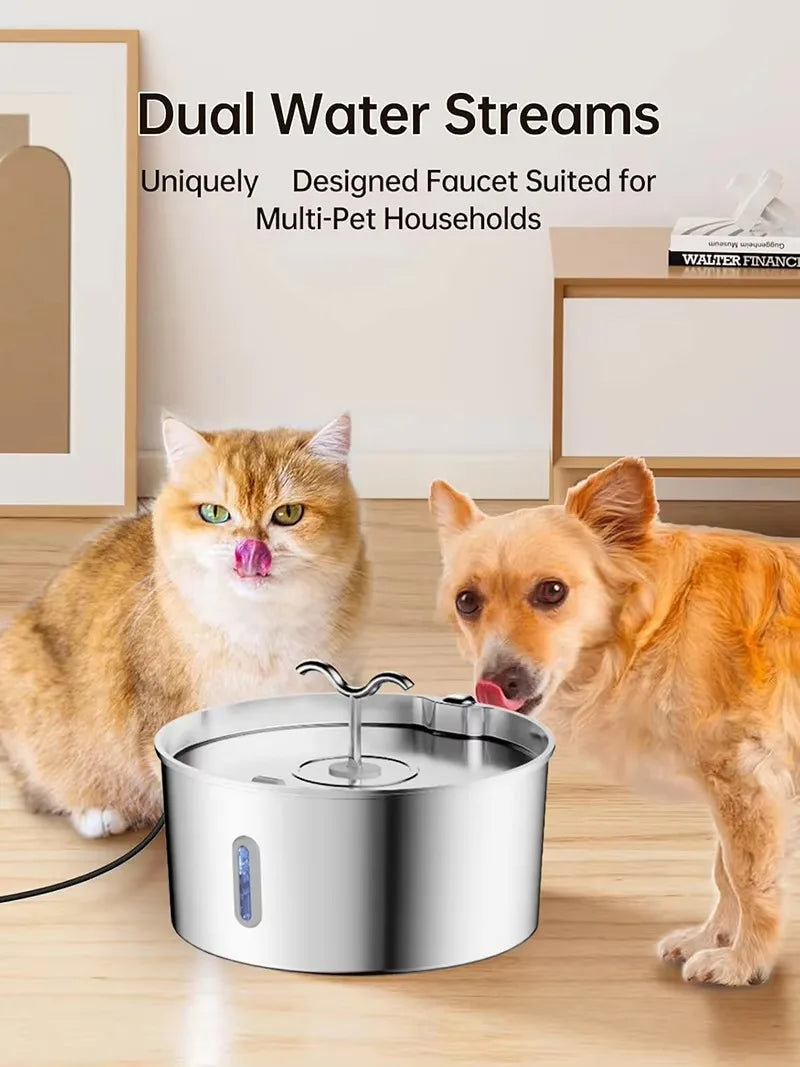 OEM 7L Large Capacity Stainless Steel Automatic Cat Water Fountain for Multi-Cats Dogs with Filtration Pet Water Dispenser