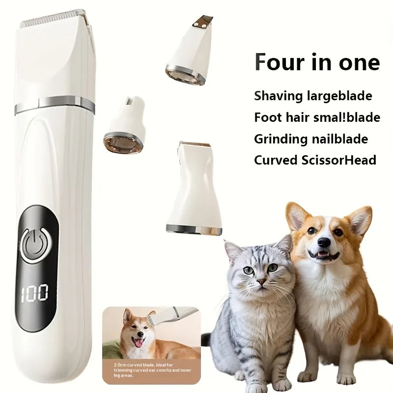4 in 1 Pet Dog Electric Clipper Cat Paw Hair Trimmer Pet Electric Clipper Dog Hair Clipper Teddy-Specific Pet Grooming Tool