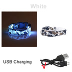 USB Rechargeable Dog Collar Light Luminous Flashing Glowing Bright Nylon Electronic Pet Reflective LED Dog Collar Night Safety