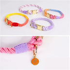 Large Medium Small Dog Products Personalized Pet Bow Tie Color Gradient Collar Metal Buckle Alloy D-Hook Polyester Cotton
