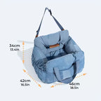 Custom Travel Bolster Dog Car Seat with Safety Buckle Luxury Dog Beds Pet Car Seat Dog Accessories Pet Beds