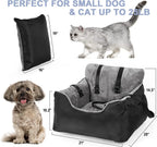 Dog Car Seat for Small Dogs Detachable and Washable Soft Dog Booster Seats with Storage Pockets Leash Pet Car Travel Carrier Bed