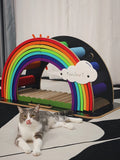 Petree Rainbow Cat Scratcher Post Corrugated Paper Sisal Climbing Frame Home Furniture Cat Toys Tree