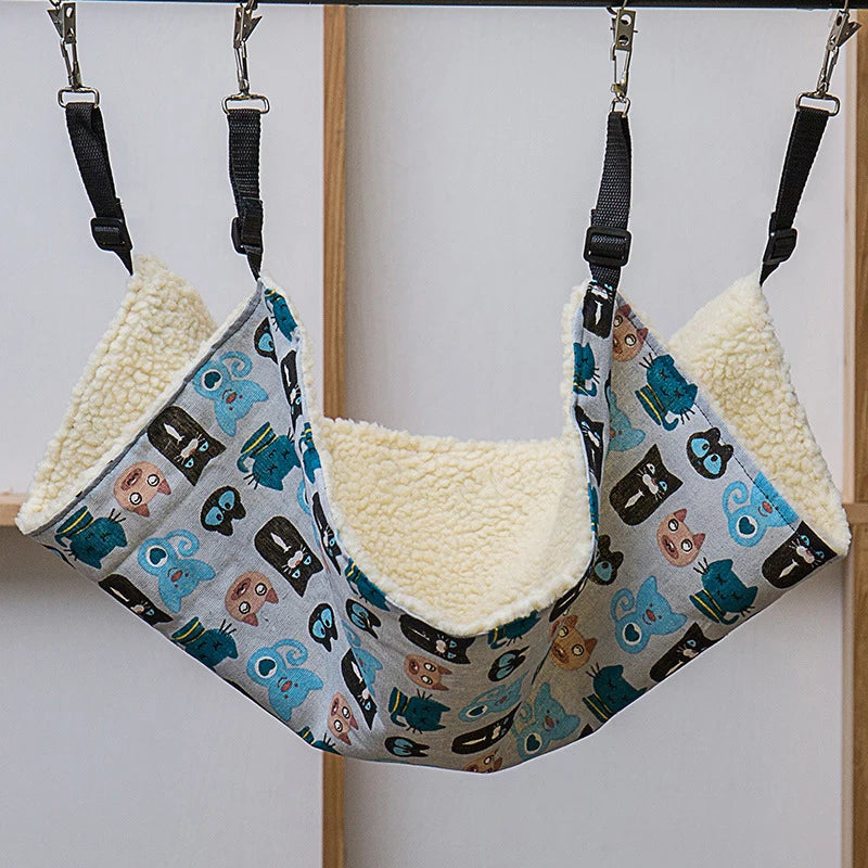 Winter Cat Bed Mat Hanging Cat Hammock Double-sided Available Plush Warm Sleeping Bag House Pet Puppy Cat Supplies