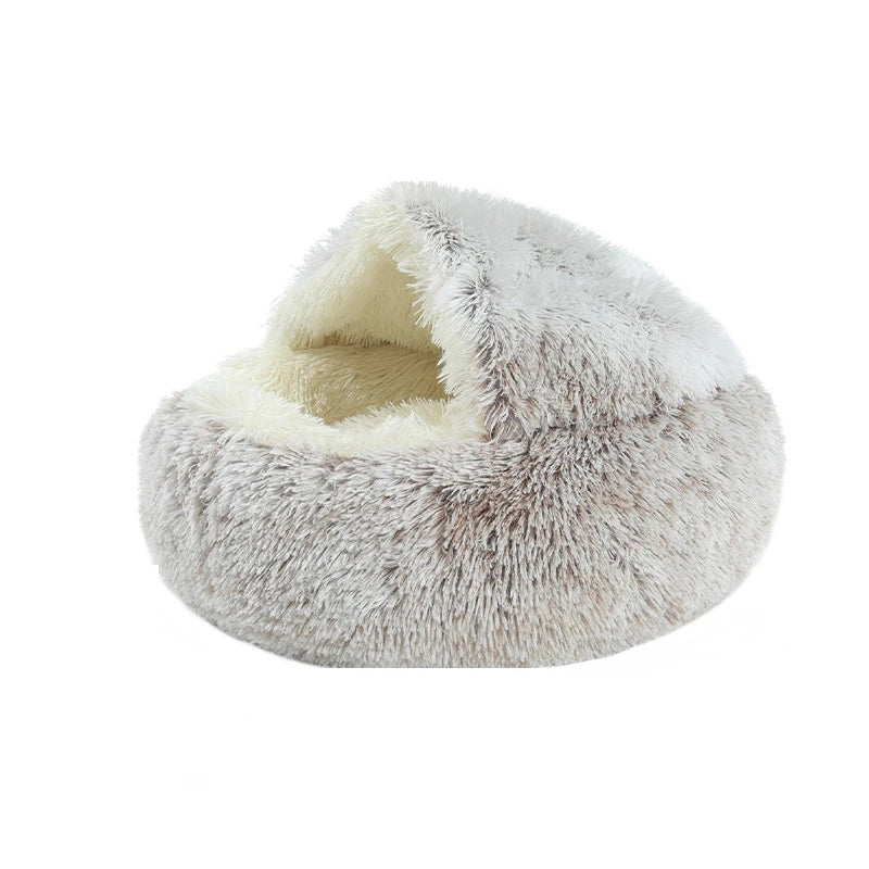 40CM Warm Cat Bed Mat Long Plush House Sofa Soft Sleeping Pet Basket for Dogs Bed Cats Nest Pet Bed Cushion Support Dropshipping