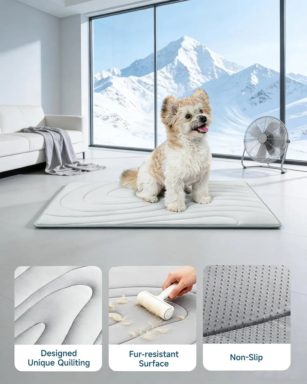 Custom Dog Cooling Mat for Dogs Self-Cooling Dog Bed with Arc-Chill Technology Non-Slip Washable Pet Pad for Small & Medium Dogs