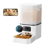 Automatic Cat Feeder with Camera Adjustable Camera 5G/2.4G WiFi Timed Cat Feed Smart Pet Feeder with HD Night Vision