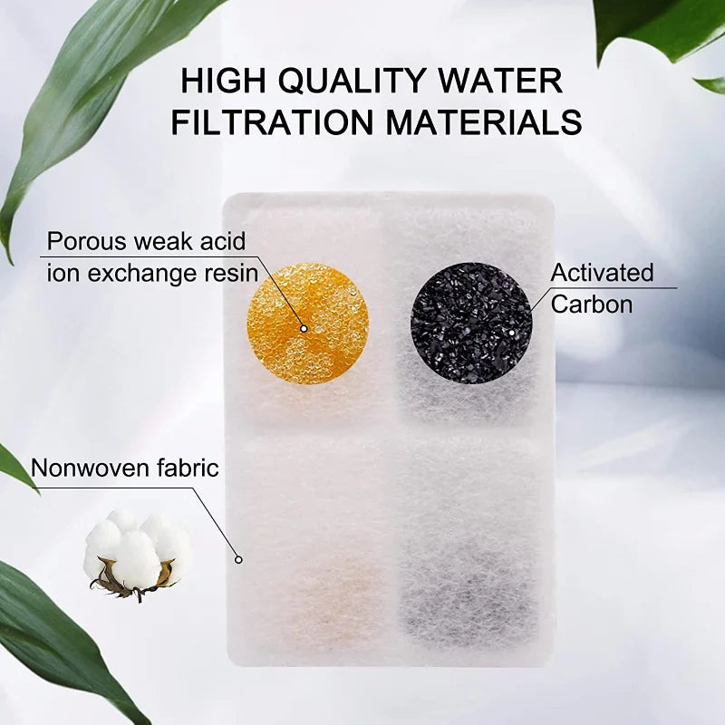 Universal 2L Eco-Friendly Automatic Pet Water Dispenser Cat Water Fountain Filters Coconut Activated Carbon Replacement Filters