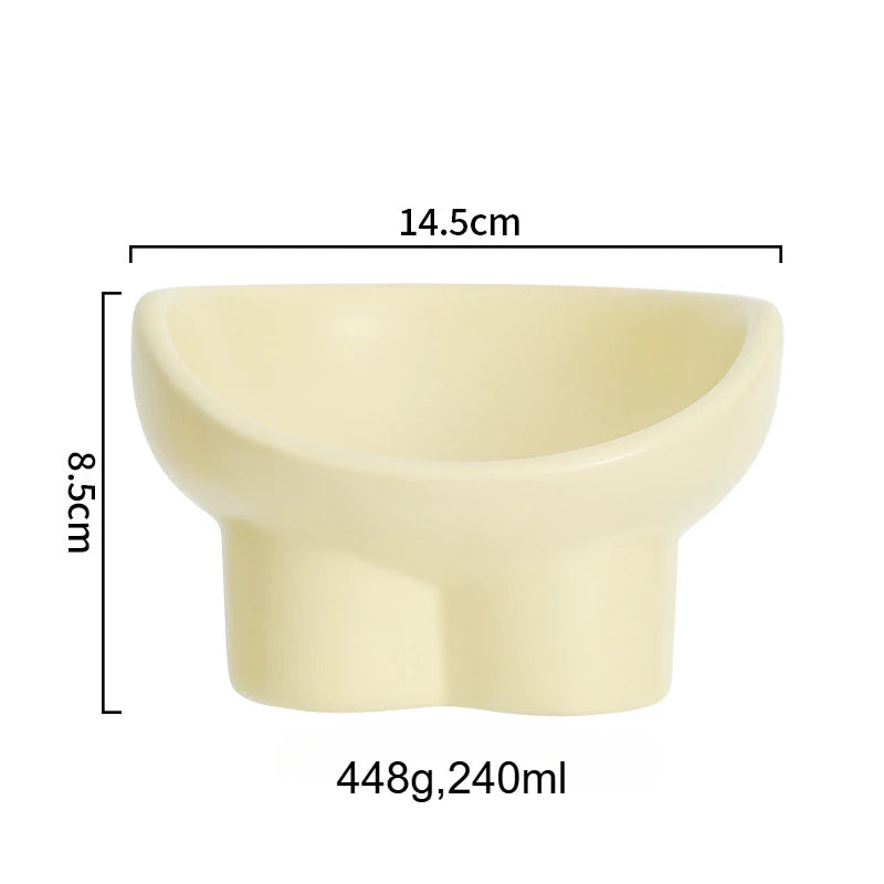 Ceramic Extra Wide Elevated Cat Food Bowl Ceramic Cat Bowls for Food and Water Wide Shallow Cat Food Dish Great Height