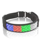 Customizable LED Display Dog Collar Designer Striped Rechargeable Night Luminous Adjustable Anti-Lost Safety Collar Made Nylon