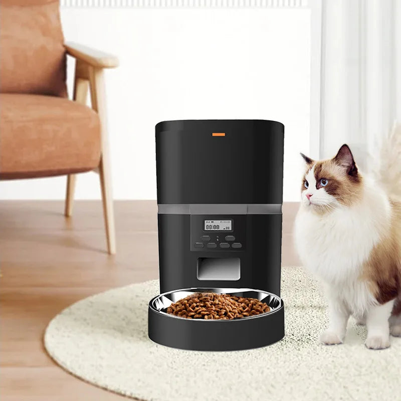 4L Large Capacity Smart Pet Feeder Button Control Cat Automatic Food Dispenser Timing Quantitative Voice Dog Feeder Accessories