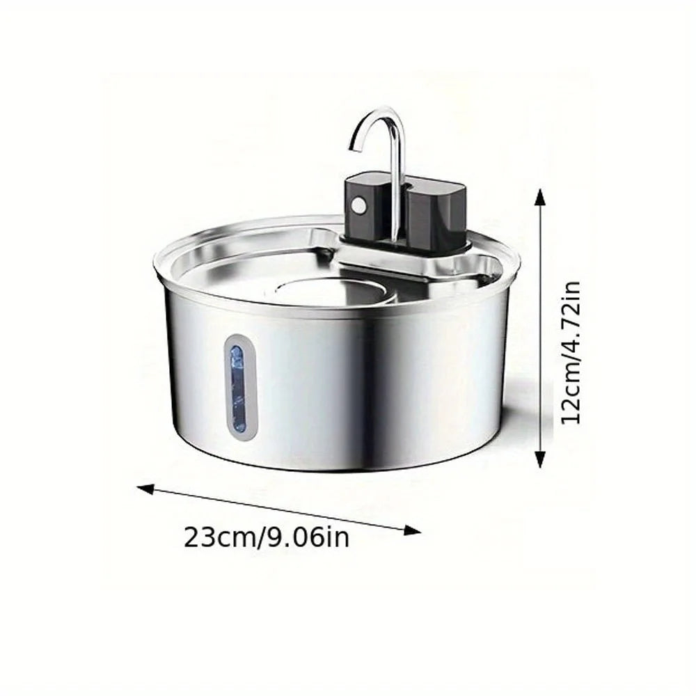 OEM 3.2L Wireless Pet Water Dispenser USB/Battery Stainless Steel Cat Water Fountain with Visible Window Remote Control