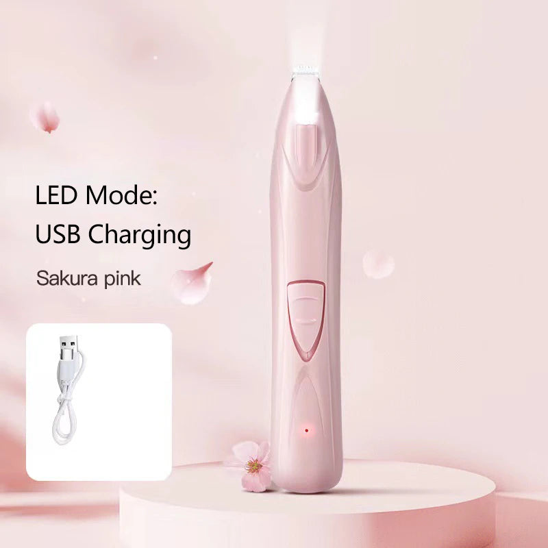 Pet Hair Cutter with LED Light Pet Dog Cleaning Kit Cat Paw Hair Clipper Shaver Dog Paw Cleaner Dog Products
