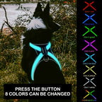 8 Colors LED Pet Vest Rechargeable - Keep Your Dog Safe and Visible at Night with Flashing Lights Suitable for Medium Large Dogs