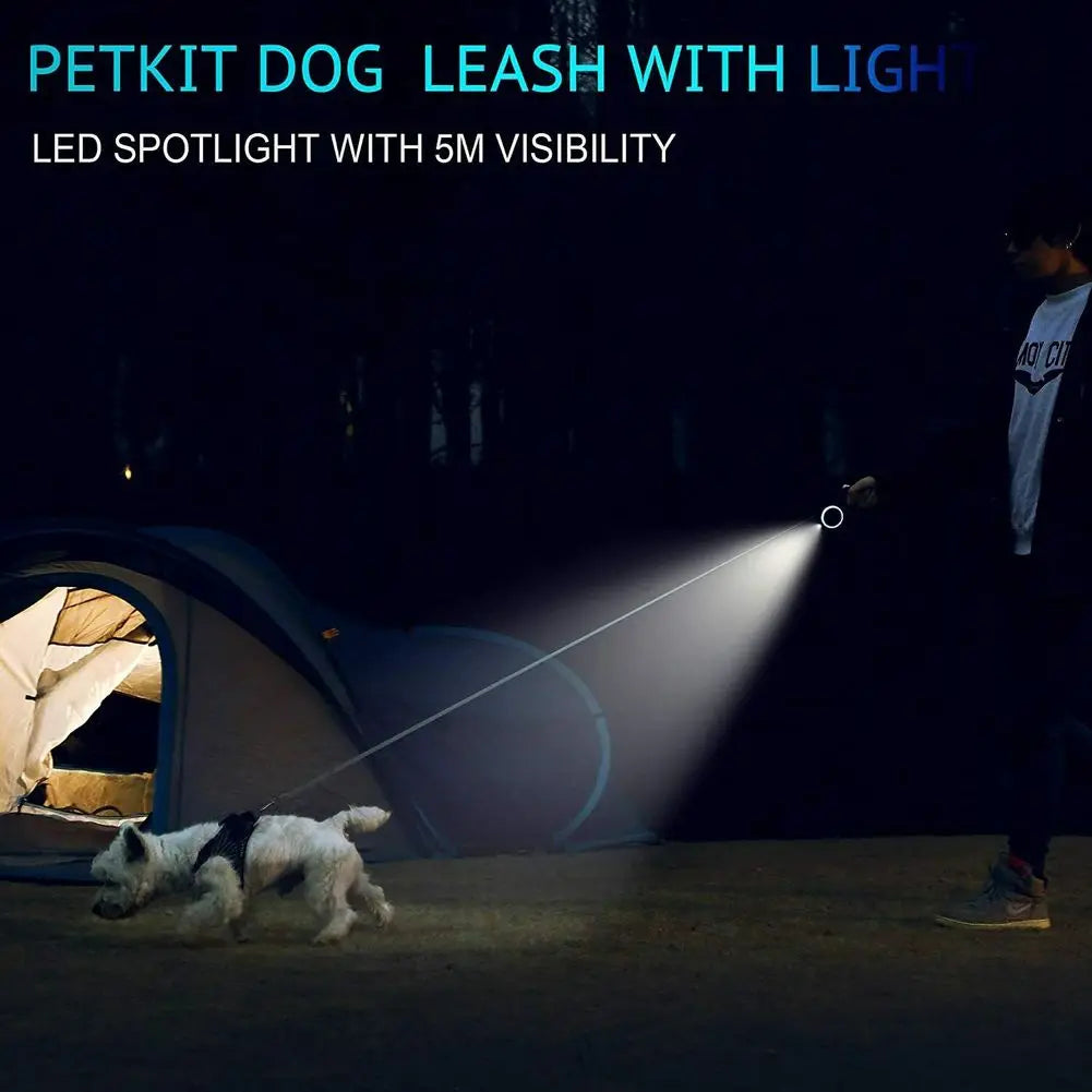 PETKIT Dog Leash Retractable Traction Rope Seat Belt Puppy Dog Collar Outdoor Pet Products with LED Light for Small Medium Dogs