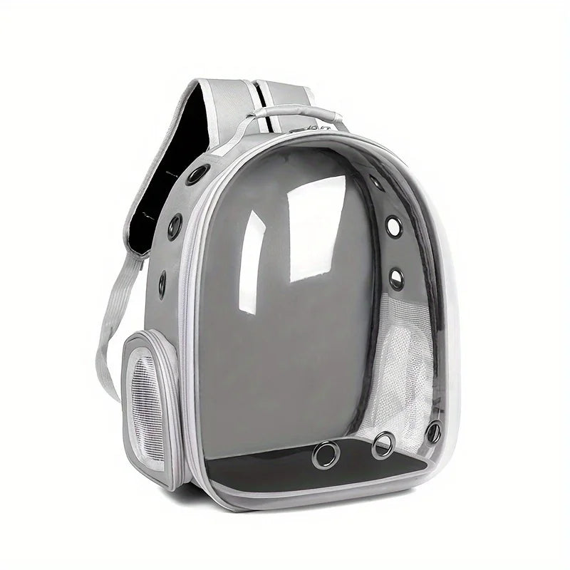 Large Capacity Cat Backpack Transparent Pet Carrier with Breathable Design Portable Double Shoulder Bag for Cats with Zip