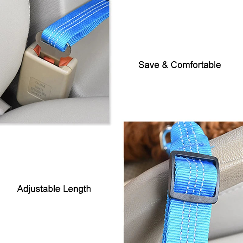 Adjustable Dog Car Seat Belt Nylon Lead Dog Leash Backseat Safety Belt Dog Harness Pet Collars Pet Accessories