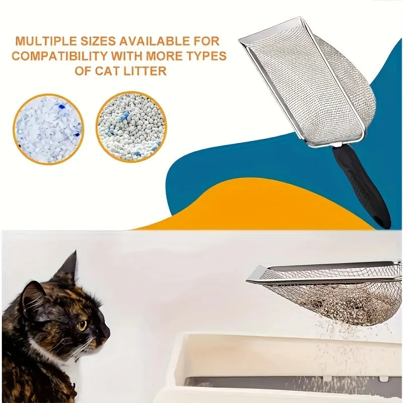 Stainless Steel Pet Litter Shovel Convenient Tool for Dogs and Cats Easy Clean Tool for Dog and Cat Pan