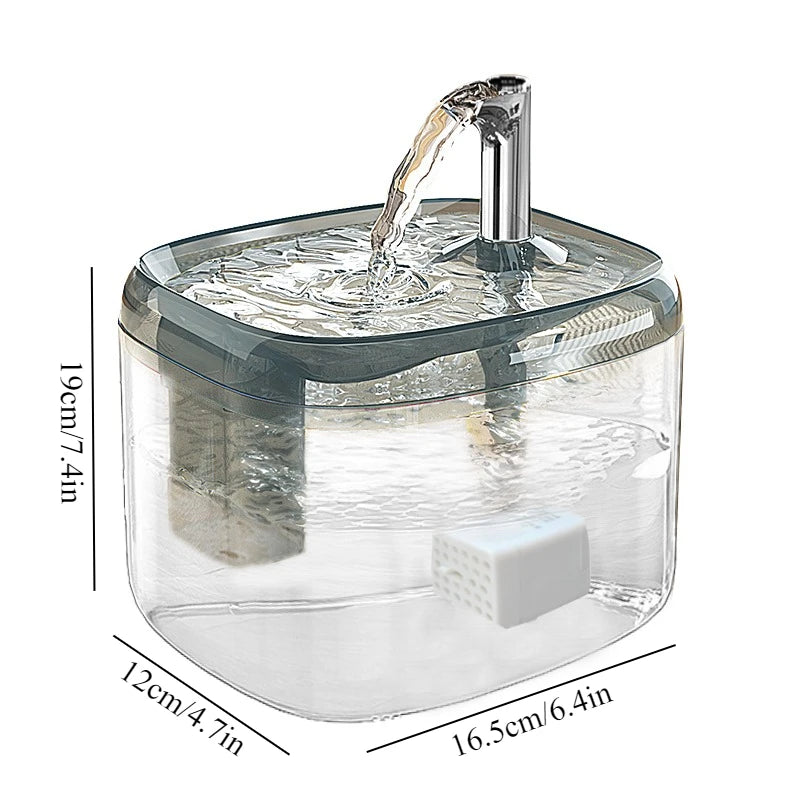 Custom 1.5L Smart Pet Water Dispenser for Dogs and Cats USB Powered Quiet Automatic Cat Water Fountain with Faucet Spout
