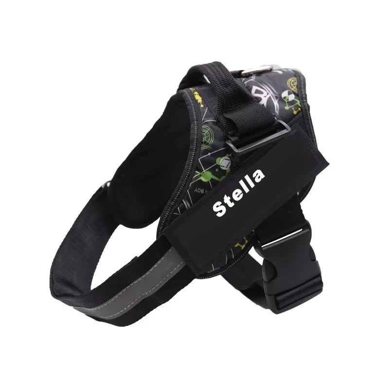 Custom Dog Harness Vest ID Patch Reflective Breathable Adjustable Pet Harness Designer Dog Harness Outdoor Dog Products