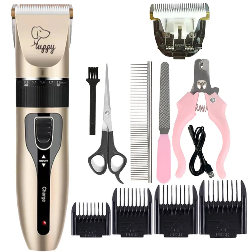 Electronic Pet Grooming Kit Dog Cat Clipper Dog Hair Trimmer Grooming Haircut Rechargeable Professional Dog Electric Shaver