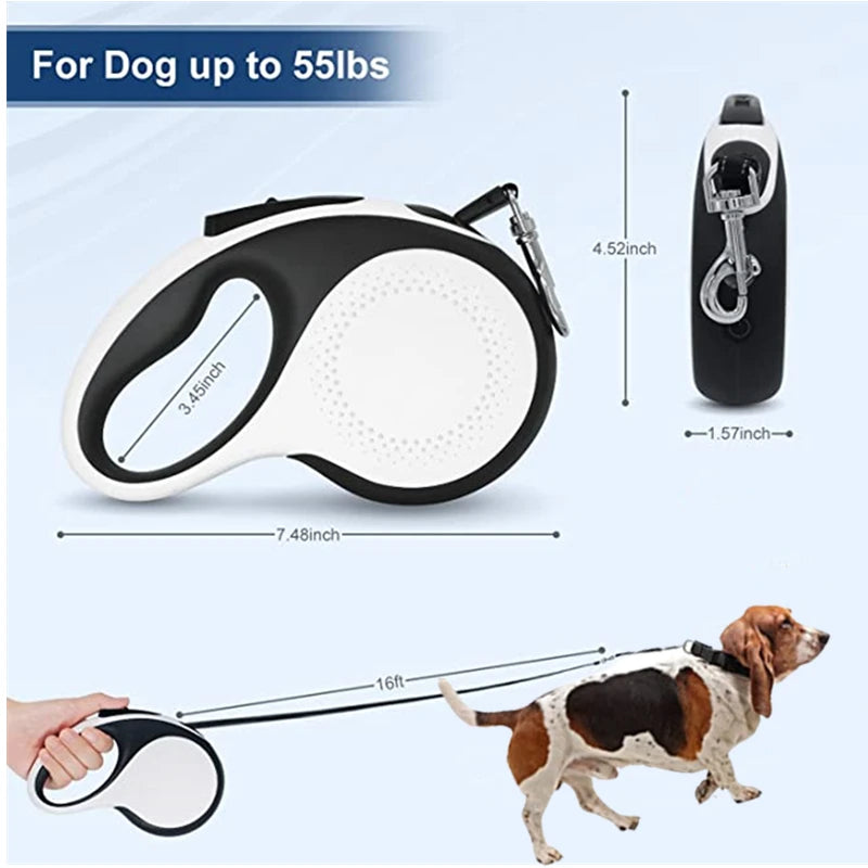 5M Dog Leashes LED Light Retractable Pet Leads Traction Rope Belt Durable Automatic Large Dog Cat Walk Leash Design Dog Products