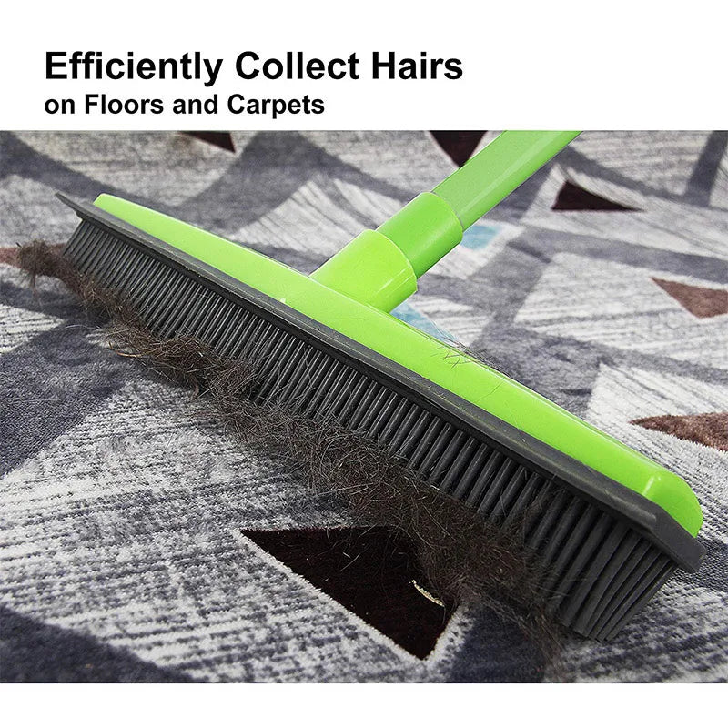 Telescopic Rubber Eco-Friendly Water Resistant Pet Hair Removal Broom Dog Hair Brush Dust Scraper Carpet Sweeper Wash Mop Window