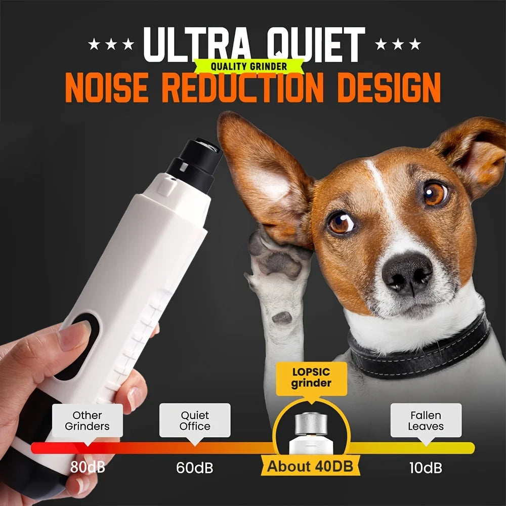 Dog Nail Grinder With 2 Led Lights Pet Nail Grinder Rechargeable Pet Smart Dog Nail Trimmer for Large Medium and Small Dogs