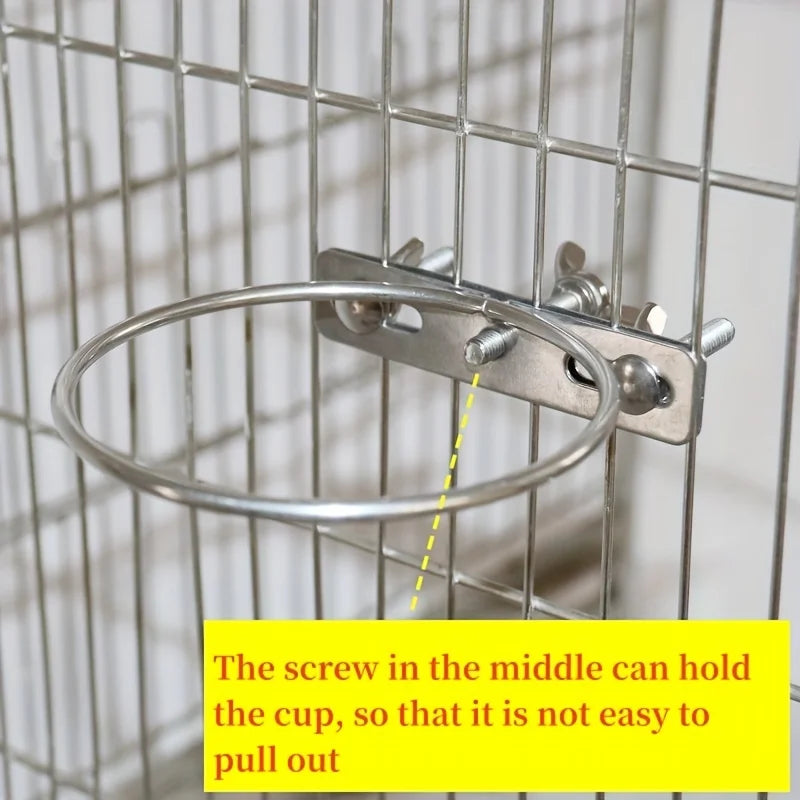 Stainless Steel Dog Bowl Dog Food and Water Bowls Anti-Spill Hanging Pet Bowl with Screw for Cage Dog Feeder