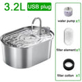 OEM Stainless Steel Cat Water Fountain 3.2L/108oz Pet Water Dispenser Automatic Cat Fountain USB Charging Cat Products