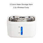 Factory Wireless Cat Water Fountain 2.5L/84oz Weighting Water Level Window LED Light Automatic Pet Water Dispenser OEM ODM